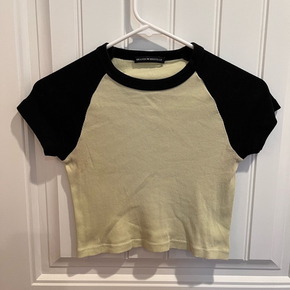 Brandy Melville Tops - Brandy Melville rare green and black bella top